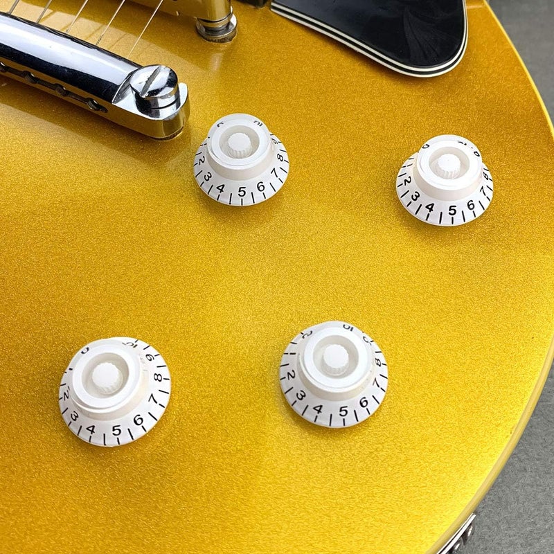 FLEOR 4pcs LP Guitar Knobs White Top Hat Style Speed Control Knobs Compatible with LP Style Electric Guitar - Image 3